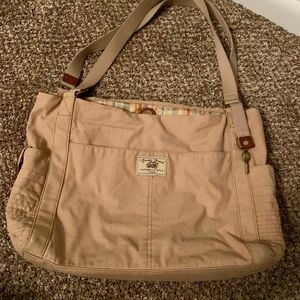 Canvas Fossil Tote Bag - Tan